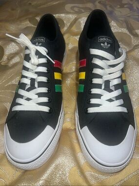Adidas Original Nizza Low Tricolor Stripes Rasta Black FV0658 SZ 13